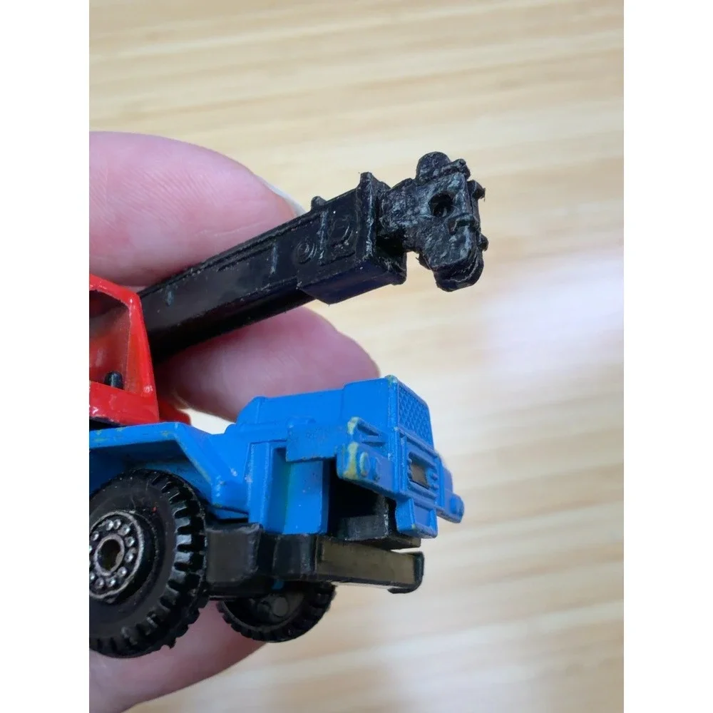 Vintage Toy Construction Vehicle Lot Matchbox Road Roller Crane Pull Back Truck